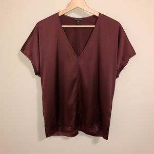 Eileen Fisher Auburn Silk Slouchy V-neck Top Size S